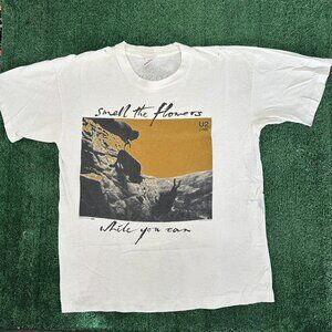 Vintage 90s U2 Smell The Flowers T-Shirt Grunge Punk Single Stitch White L Rock